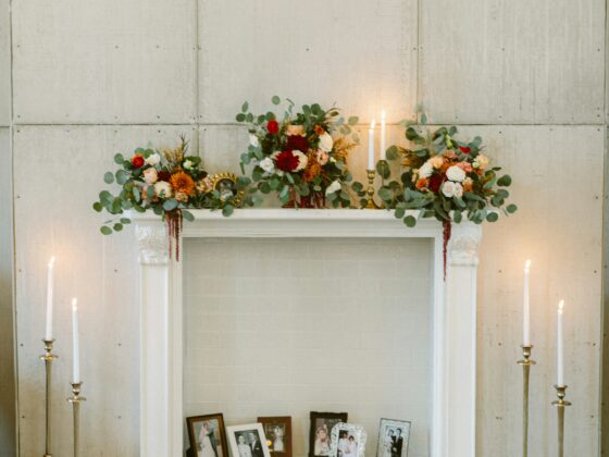 Flower bouquets, candles, candle sticks, mantel, picture frames, family, holidays, decor advice