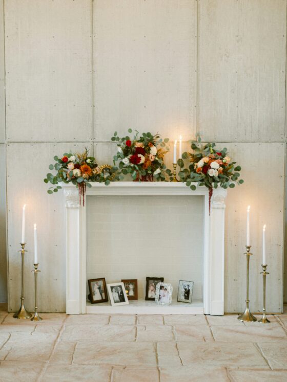 Flower bouquets, candles, candle sticks, mantel, picture frames, family, holidays, decor advice