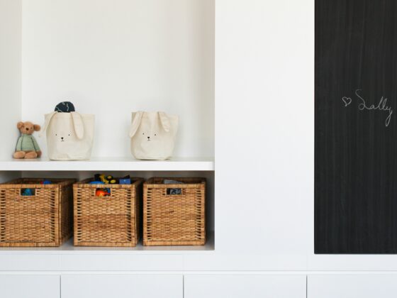 Children toys organized, school supplies, back to school, chalkboard