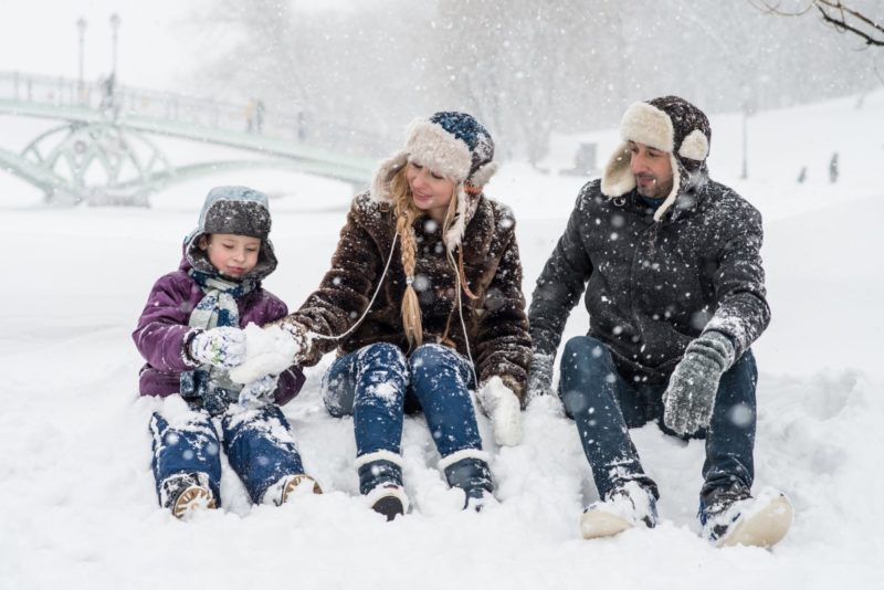 Family Playing in the Snow