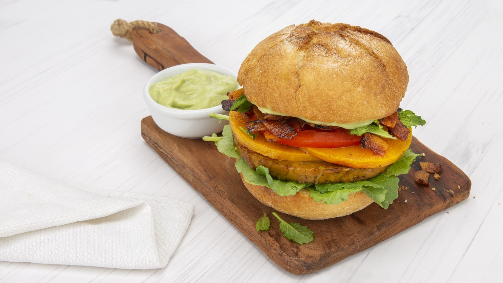 Meatless Mondays Curry Chickpea Patty with Sliced Butternut Squash DIVINE