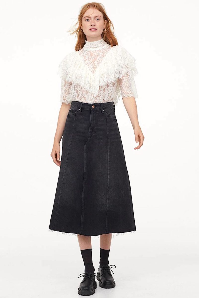 Bougie Chic A Line Denim Skirt