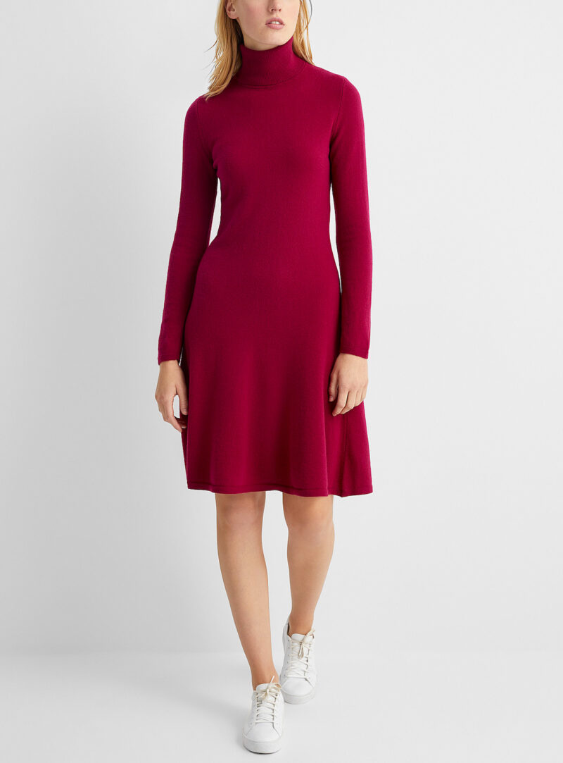 Style Red Turtle-Neck Dress