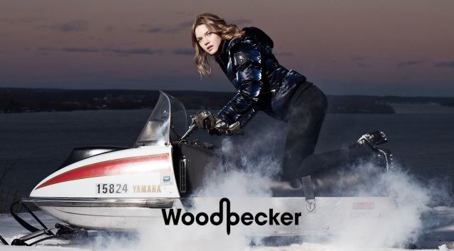 Woodpecker: Woman on Snowmobile