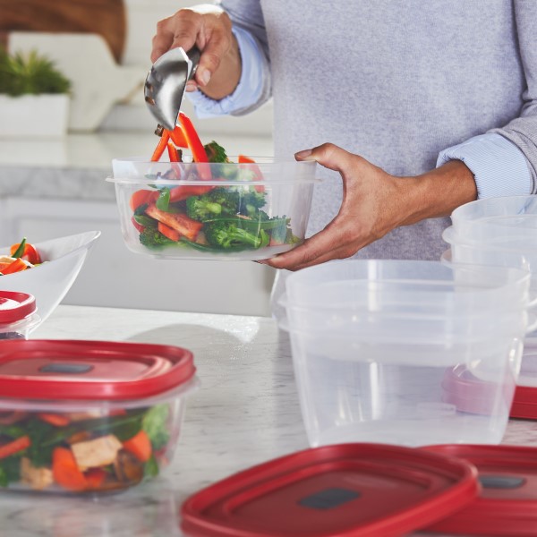 Kitchen Organization: Food going into storage container