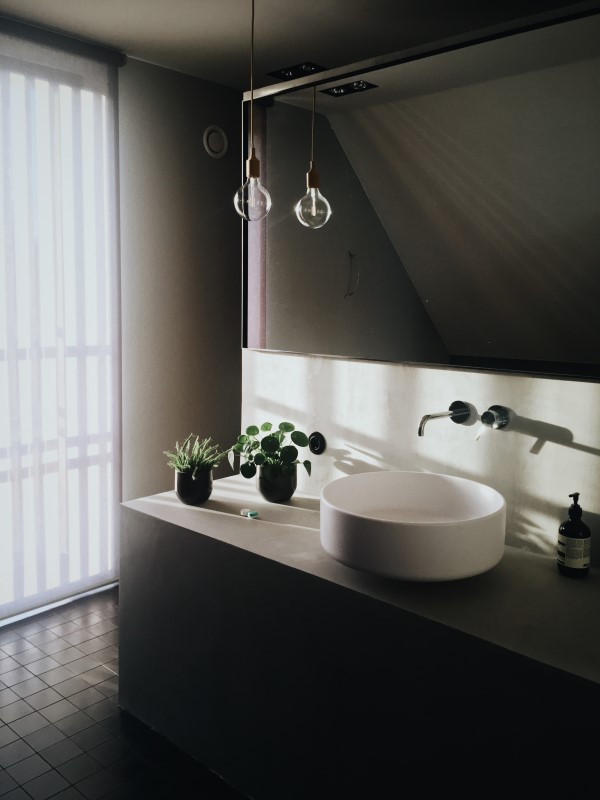 Basics of Flooring: Bathroom sink and tiled floor