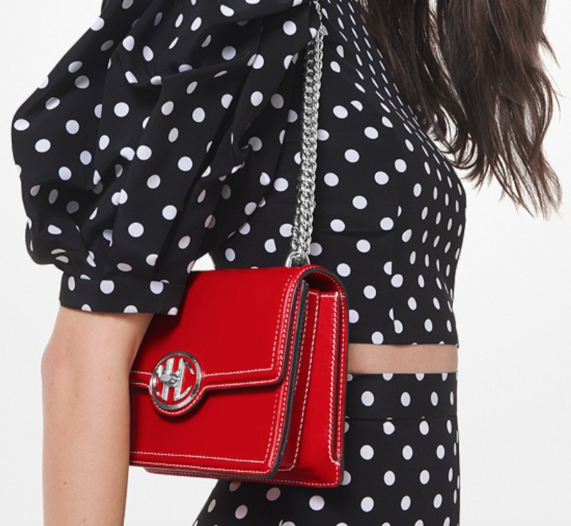 Monogram Red Chain Shoulder Bag Michael Kors