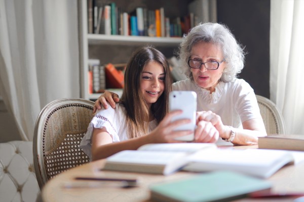 Girl with grandmother