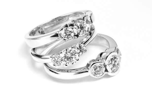 Triple Stone Diamond Rings