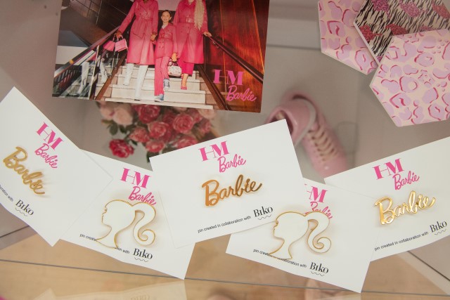 HM x Barbie: Barbie Pins on table