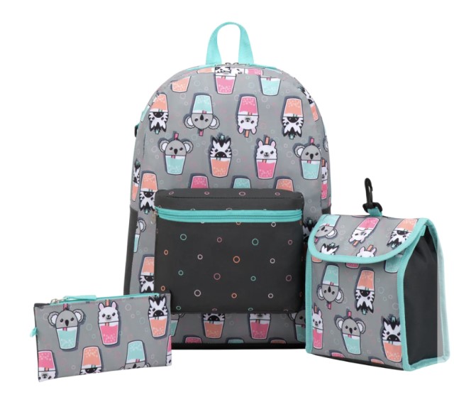 Back-to-school: Backpack with matching lunch bag and pencil case