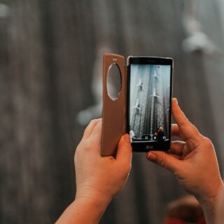 For Instagram: Person taking a travel video