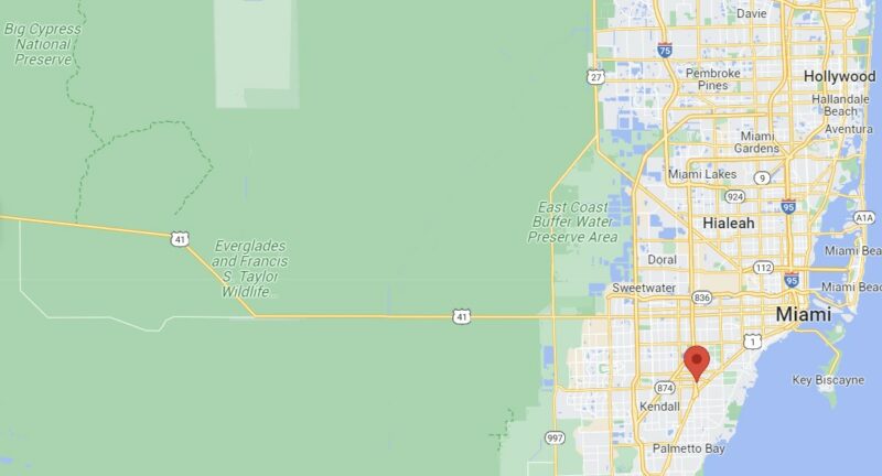 AC Marriot Miami Dadeland: Google Map of Hotel Location