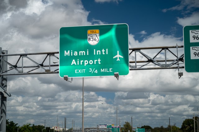 Greater Miami: Highway Sign for Miami International Airport