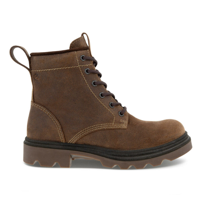 Winter Fashion: Brown Suede Lace Up Lug Boots