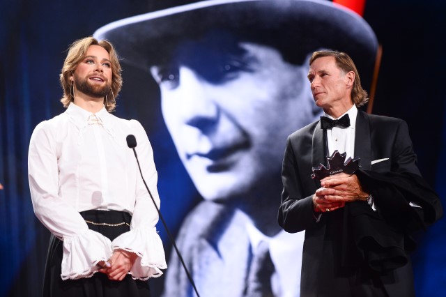 Canada's Walk of Fame Gala: Chas Conacher, great-grandchild of 2022 Inductee the late Lionel Connacher with his father, Lionel Connacher