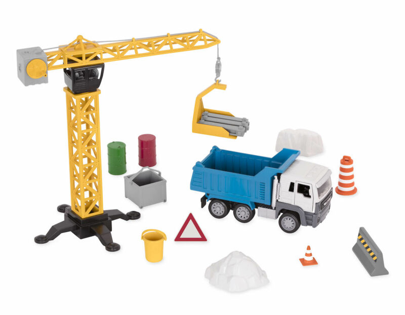 Gift Ideas for Kids: Driven By Battat toy crane, dump truck and accessories