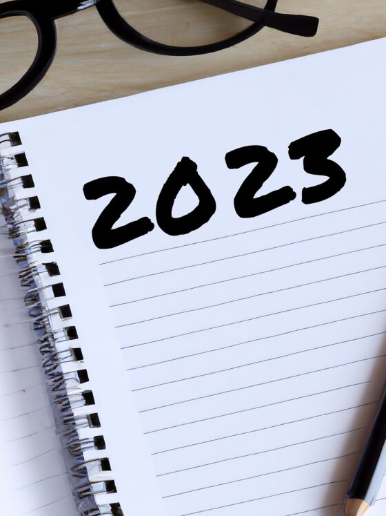 Managing New Year's Resolutions: Notepad with 2023