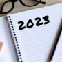 Managing New Year's Resolutions: Notepad with 2023