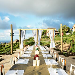 Best Restaurants in St. Kitts: Belle Mont Farms table looking over rain forest