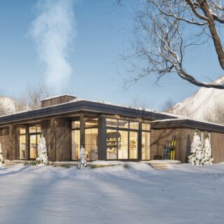 National Home Show: Single Story Modern Home covered with snow