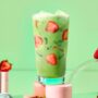 New Iced Strawberry Oat Matcha Tea Latte
