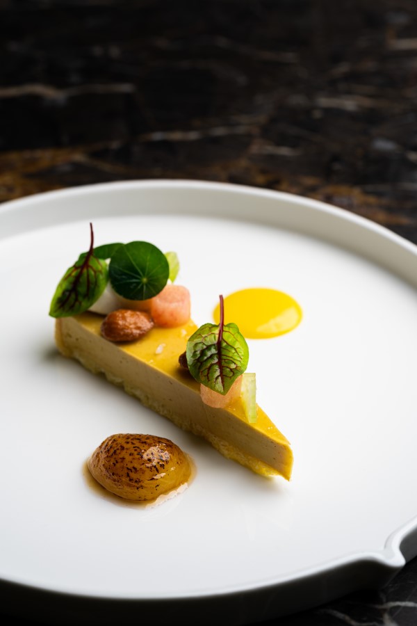 Alo Foie Gras Tart with Plum Arcona Celery