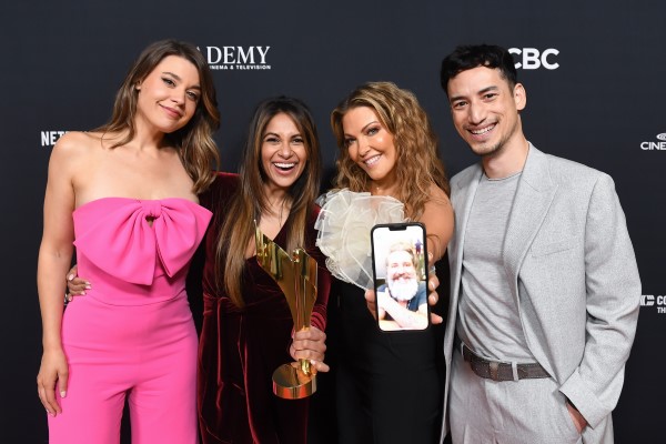 Canadian Screen Awards:Cheryl Hickey, Sangita Patel, Carlos Bustamante, Morgan Hoffman (Roz Weston on the phone screen) Best Host, Web Program or Series 