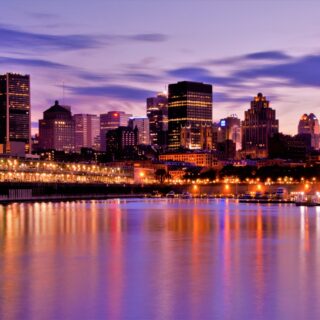 Architectural Buildings: Montreal Skyline by Night
