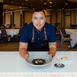 Potato Croissant: Chef with 3 dishes