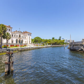 Miami-Dade County: Vizcaya Museum and Gardens back view on the water