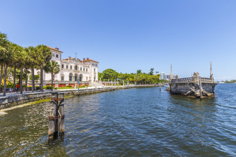 Miami-Dade County: Vizcaya Museum and Gardens back view on the water