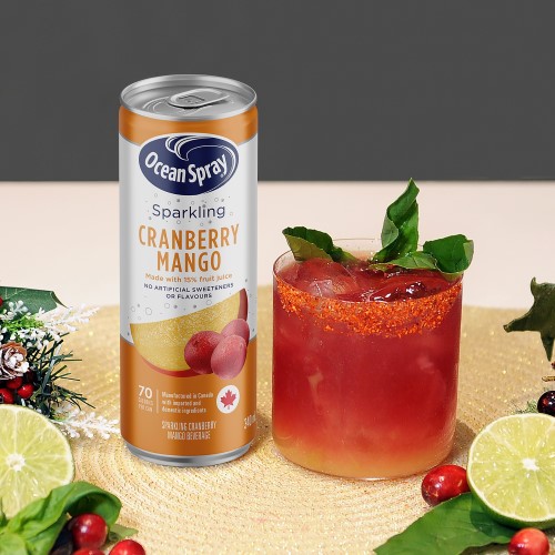 Cranberry Cocktails and Mocktails: Cran Mango Tango next to a can of Ocean Spray