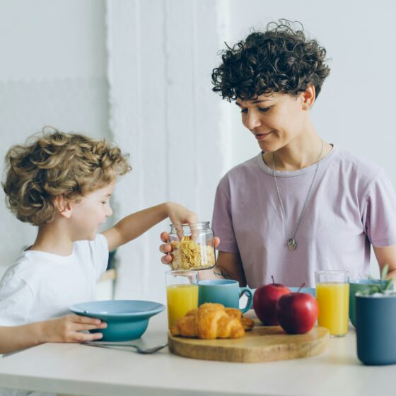Snacks for Kids: Two boys at a table having snacks