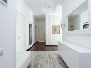 Interior Doors: Hallway with several doors