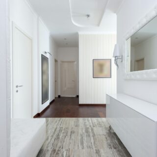 Interior Doors: Hallway with several doors