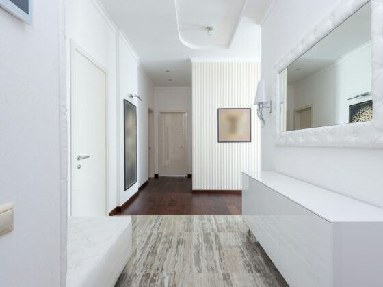 Interior Doors: Hallway with several doors