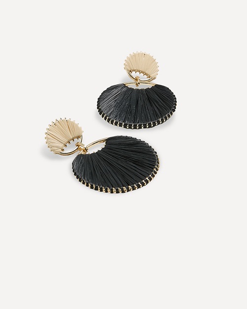 Toni Fifi X Reitmans: Round Raffia Drop Earrings