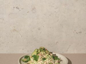 Chicken Salad: Sesame Crunch Chicken Salad on a plate on a table