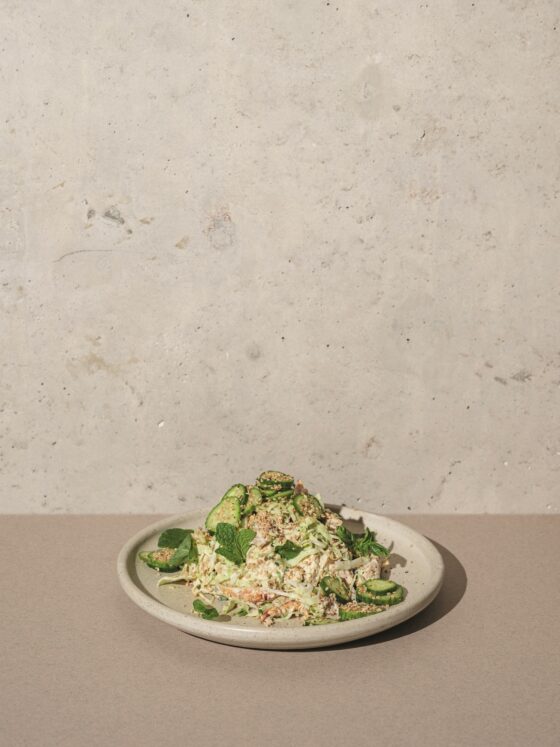 Chicken Salad: Sesame Crunch Chicken Salad on a plate on a table