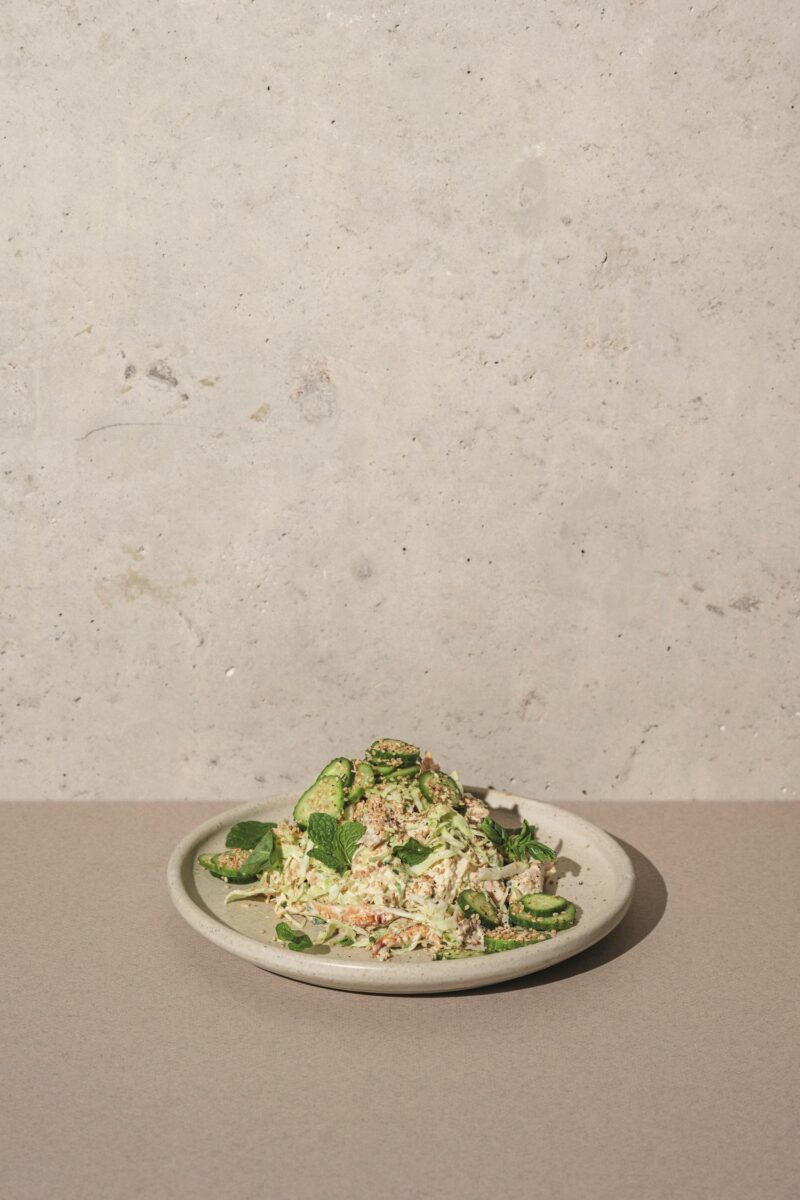 Chicken Salad: Sesame Crunch Chicken Salad on a plate on a table