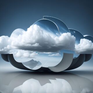 Cloud Hosting: AI image of a cloud