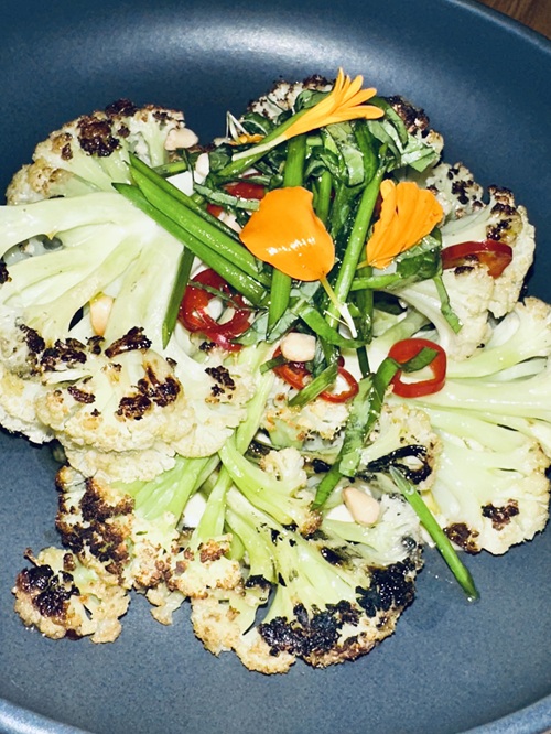 Abrielle: Charred plated cauliflower