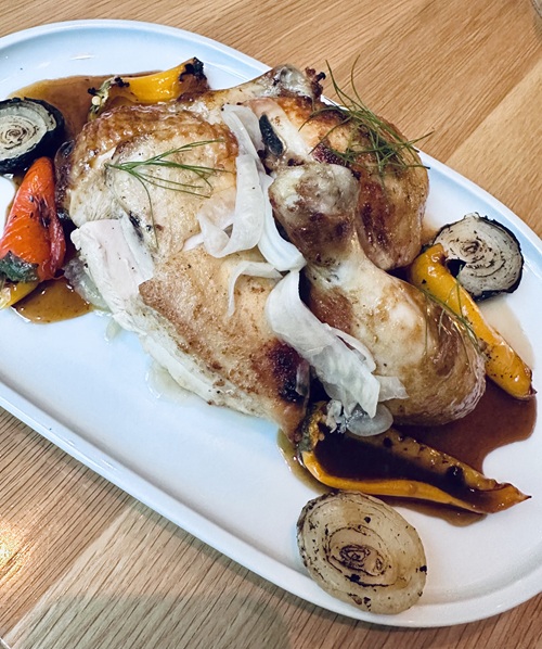 Abrielle: Roast Half Chicken with onions and fennel