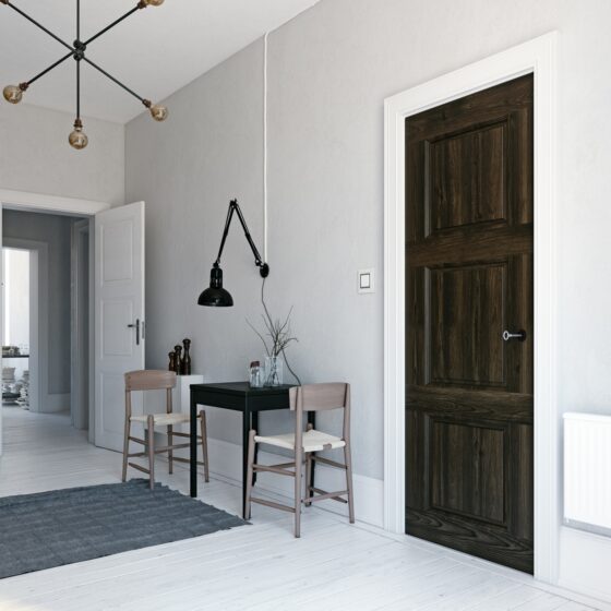 Interior Doors: Two doors with a small 2 table dinette set