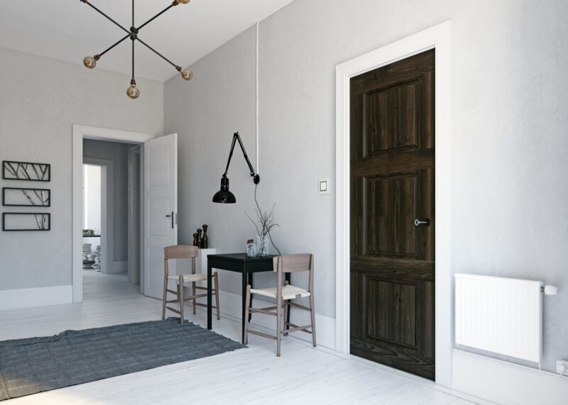 Interior Doors: Two doors with a small 2 table dinette set