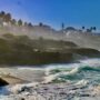 La Jolla: Beach with tide coming in over rocks