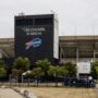 Bills Day: Orchard Park, NY USA- July 25, 2025: Exterior view of Highmark Stadium, home of the NFL team Buffalo Bills.