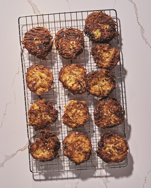 Eat Jewish: Classic Potato Latkes on a cooling rack