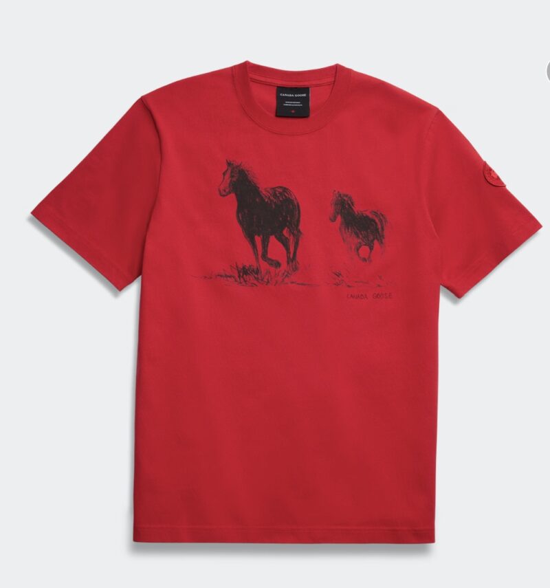 Canada Goose Red Vantage T-Shirt with Year of the Horse Graphic 